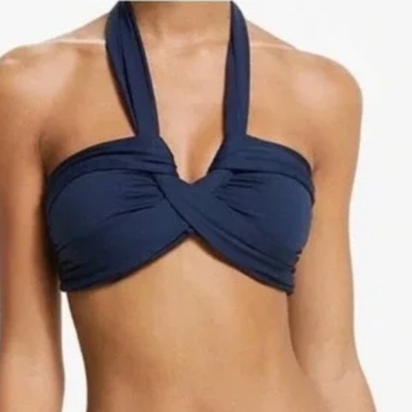 Seafolly halter bandeau bikini Top indigo NWOT - Picture 1 of 13
